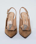 Pantofi din piele întoarsă naturală cu toc de 10 cm – eleganță atemporală și textură sofisticată