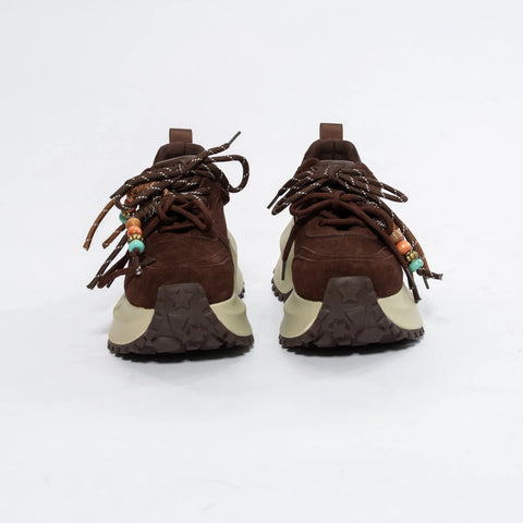 Adidași damă din piele întoarsă cu platformă geometrică și detalii boho