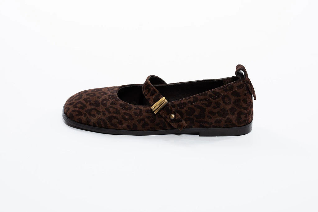 Balerini animal print cu bareta - Annalafaet