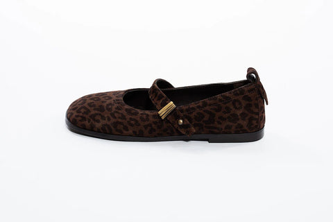 Balerini animal print cu bareta - Annalafaet