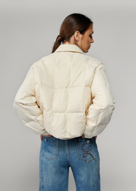 Puffer-Lined Textile Jacket