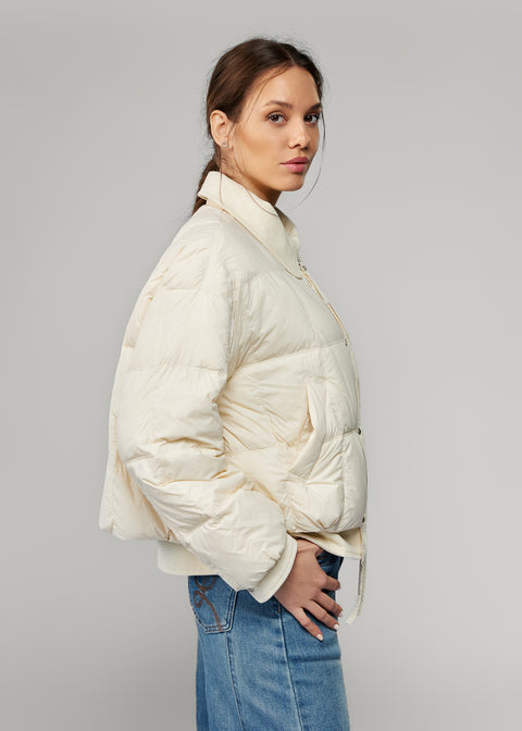 Puffer-Lined Textile Jacket