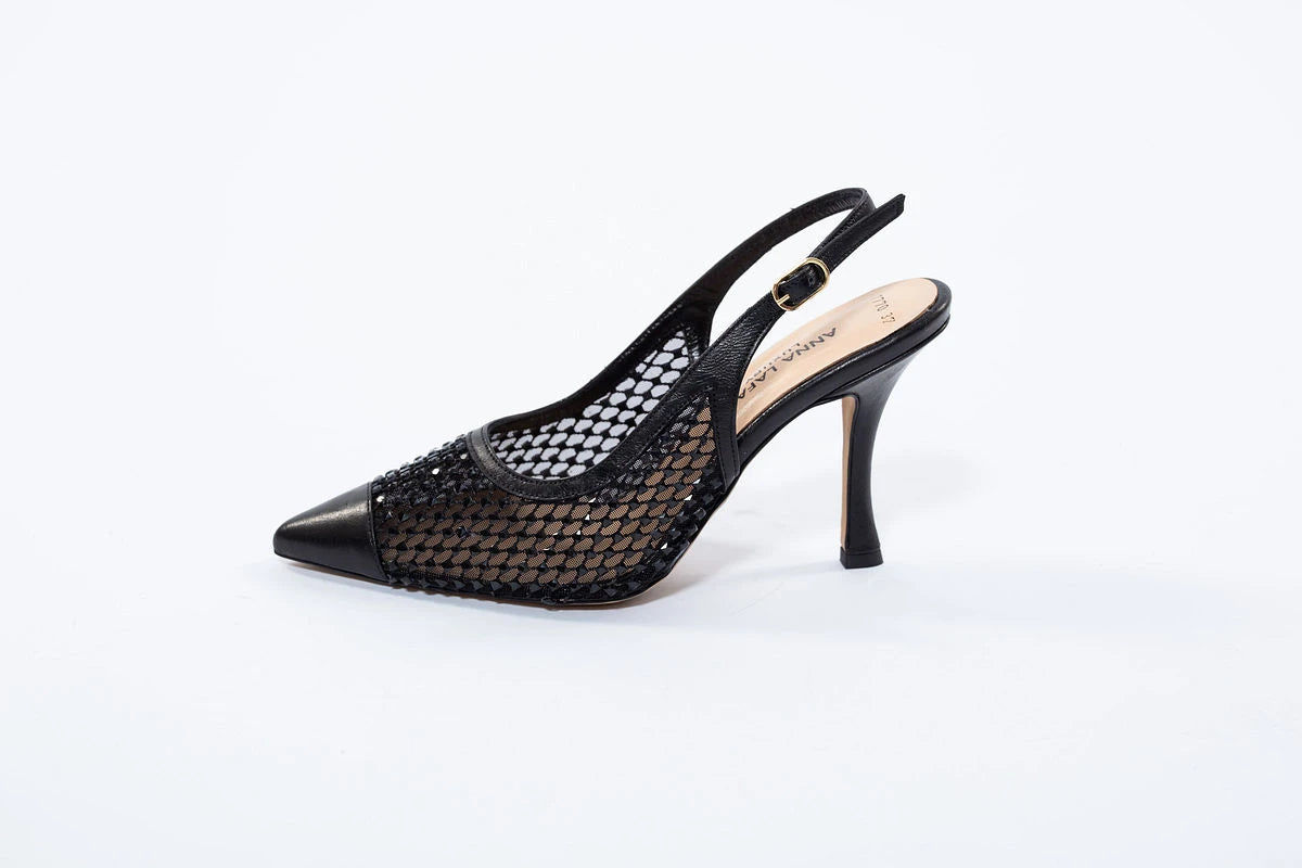 Pantofi eleganți cu plasă și vârf ascuțit – toc subțire 9 cm AnnaLaFaet