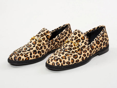 Pantofi din piele naturală leopard