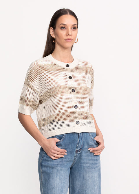 Knitted Top with Decorative Buttons