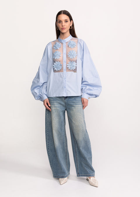 Embroidered Floral Shirt
