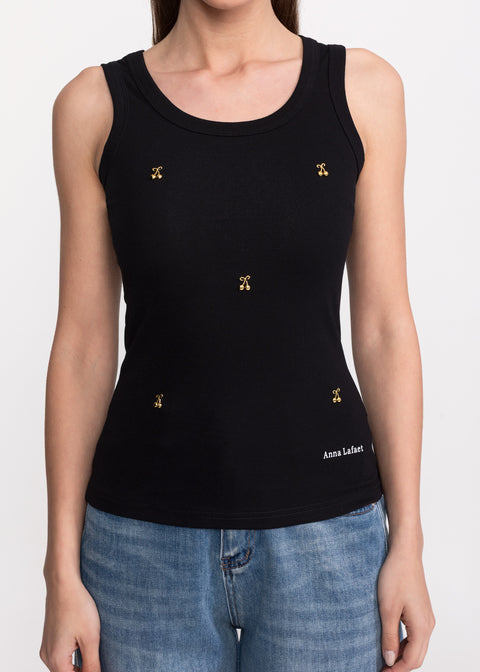 Gold Cherry Tank Top