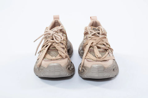 Adidași nude futurist cu glitter și talpă decupată tip chunky – Urban Shine – AnnaLaFaet