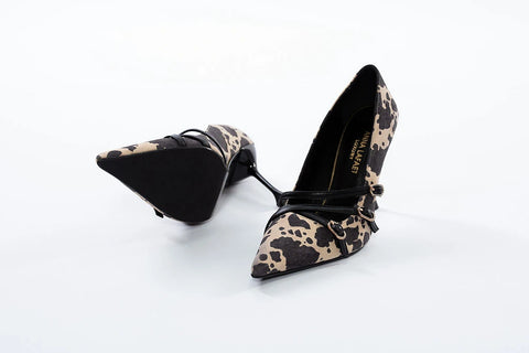 Pantofi Stiletto Animal Print cu Catarame