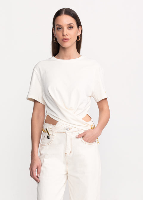 T-Shirt with Gold Chain Details