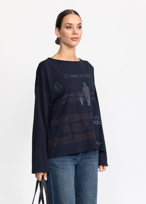 Bluza casual cu decolteu rotund 60858