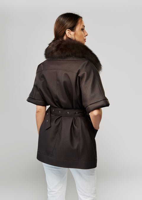 Leather Vest-Style Jacket