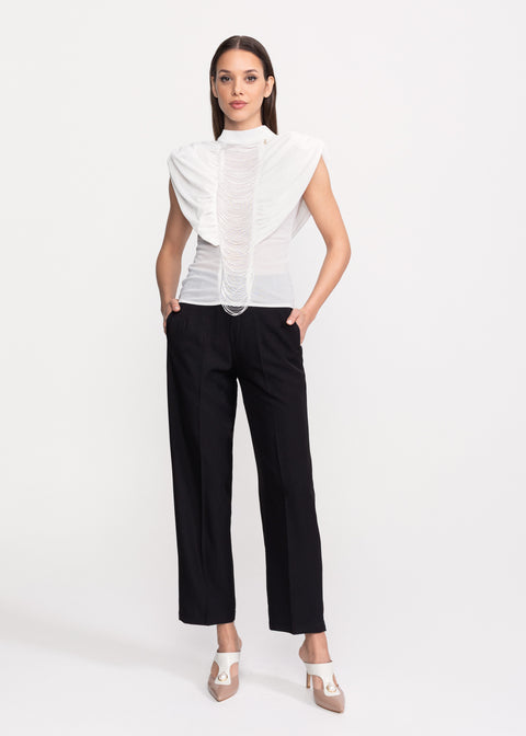 Top elegant cu drapaje