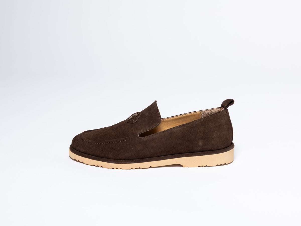 Suede Loafers with Metal Detail