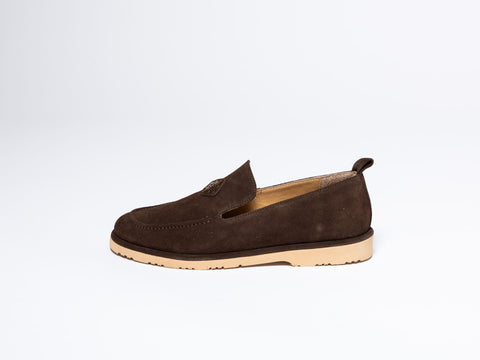 Suede Loafers with Metal Detail