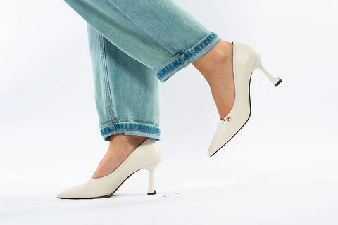 Pantofi Stiletto Eleganti din Piele Naturală cu Toc Ivoar