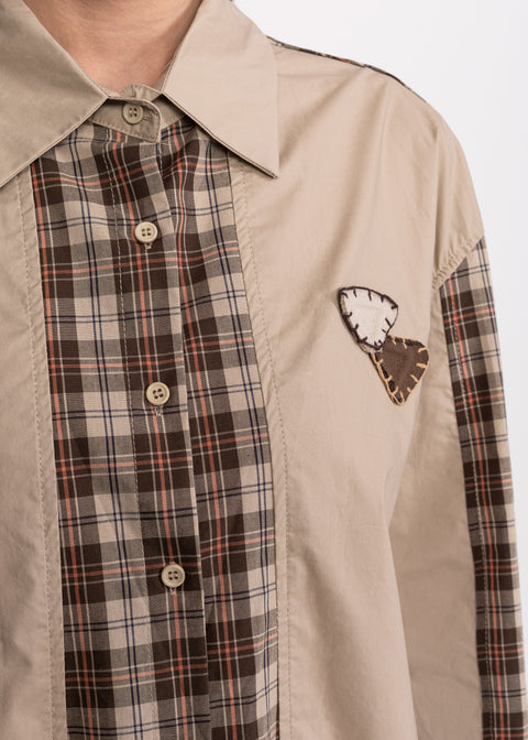 Camasa casual chic cu carouri si accente contemporane