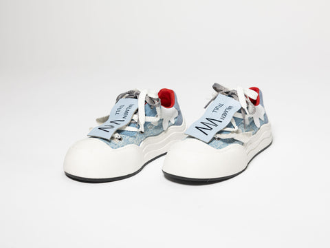 Denim Sneakers with Decorative Stars
