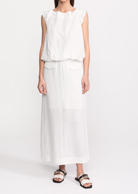Relaxed-Fit Linen Set with Decorative Pockets