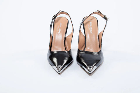 Pantofi verde lac cu vârf metalic auriu și toc subțire de 10 cm – eleganță distinctă AnnaLaFaet