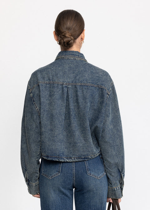 Camasa din material denim cu Margele Bronze