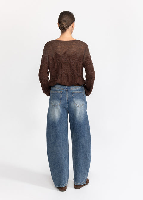 Blugi din denimn cu capse