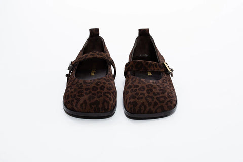 Balerini animal print cu bareta - Annalafaet