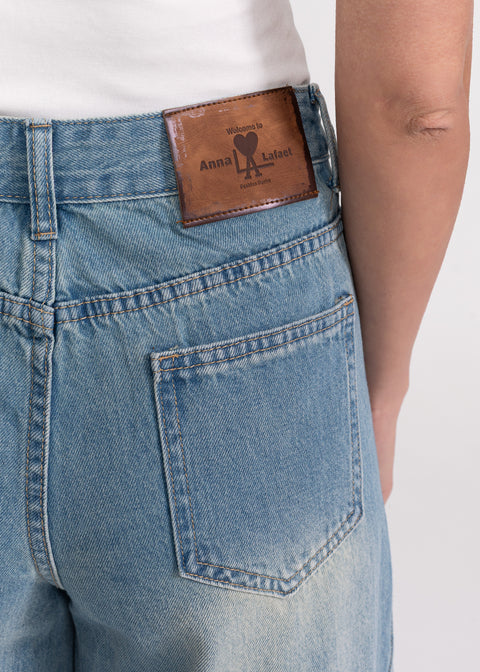Wide-Leg Culotte Jeans with Vintage Look