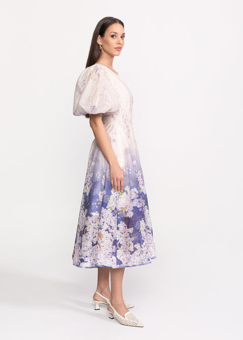 Rochie Midi cu maneci bufante