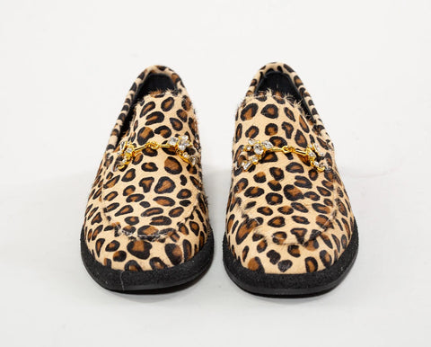 Pantofi din piele naturală leopard