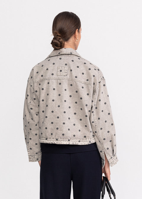 Geaca denim cu imprimeu buline 68777
