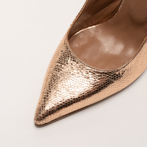 Pantofi stiletto din piele gold bronze