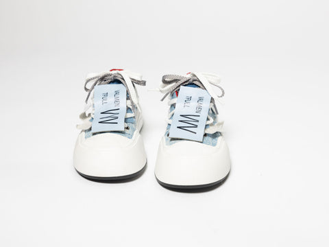 Denim Sneakers with Decorative Stars