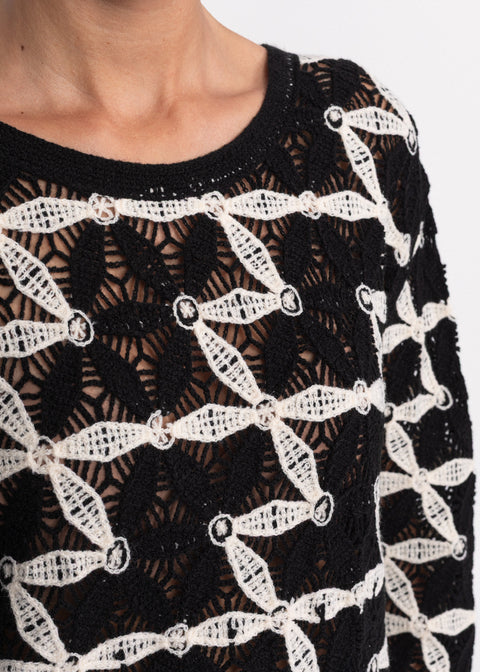 Bluza tricotata cu model geometric 62002