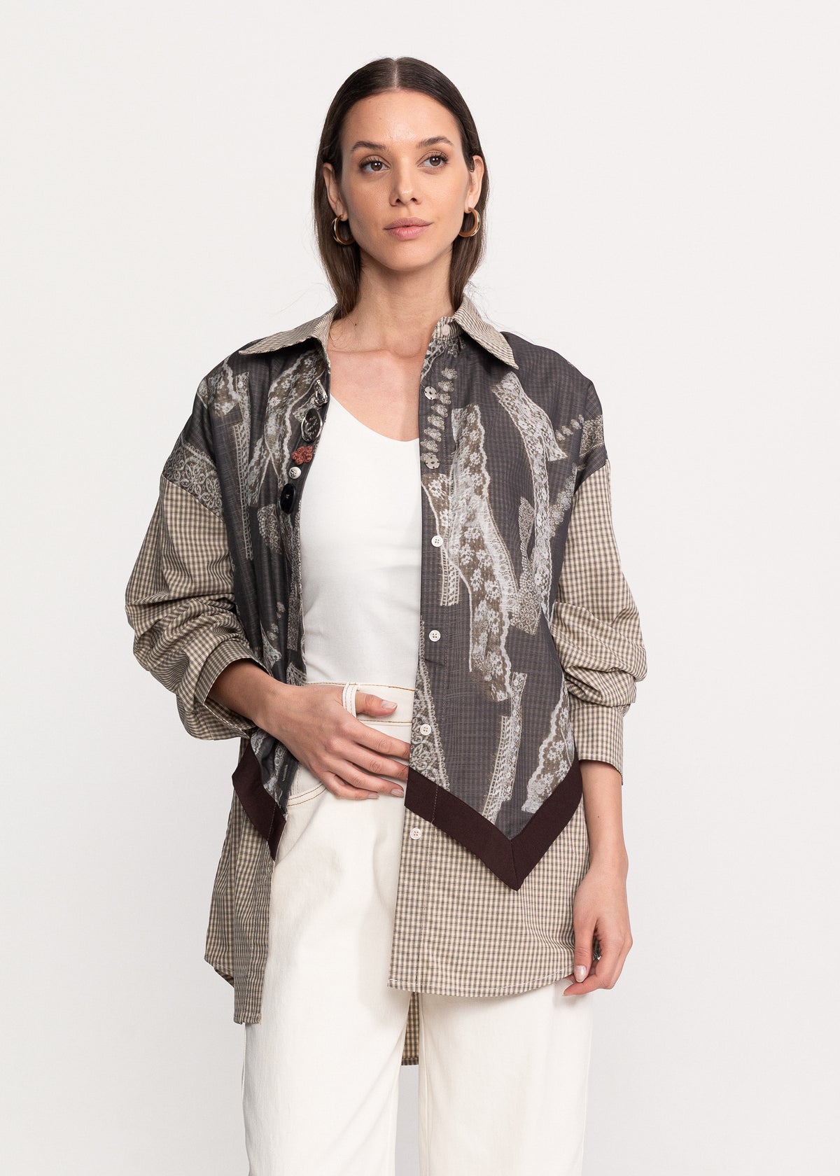 Oversized Shirt with Artistic Print