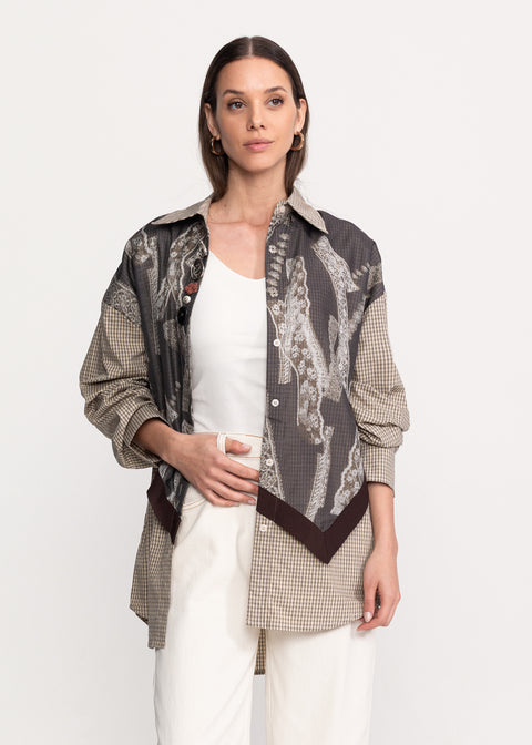 Oversized Shirt with Artistic Print