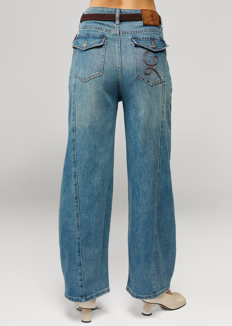High-Waisted Flared Jeans