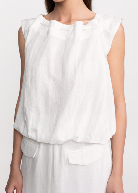 Relaxed-Fit Linen Set with Decorative Pockets