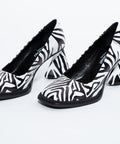Pantofi din piele naturala,imitatie zebra