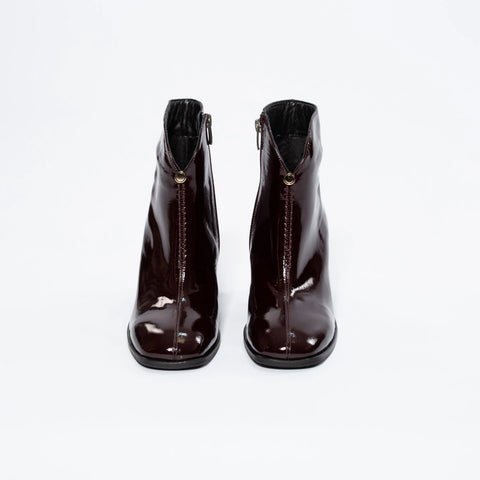 Botine Glamour din Piele Naturală Lăcuită
