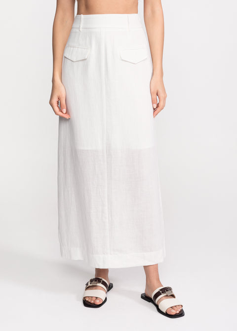 Relaxed-Fit Linen Set with Decorative Pockets