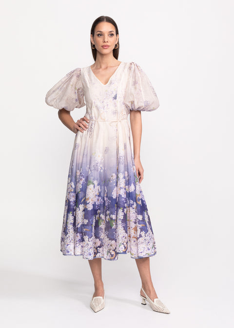 Rochie Midi cu maneci bufante
