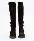 Cizme Over-the-Knee din Piele Mixtă (Întoarsă și Netedă)