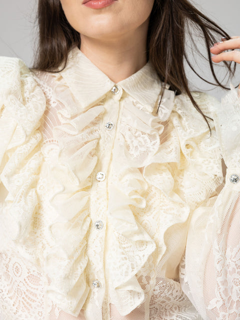 Lace Blouse with Ruffles