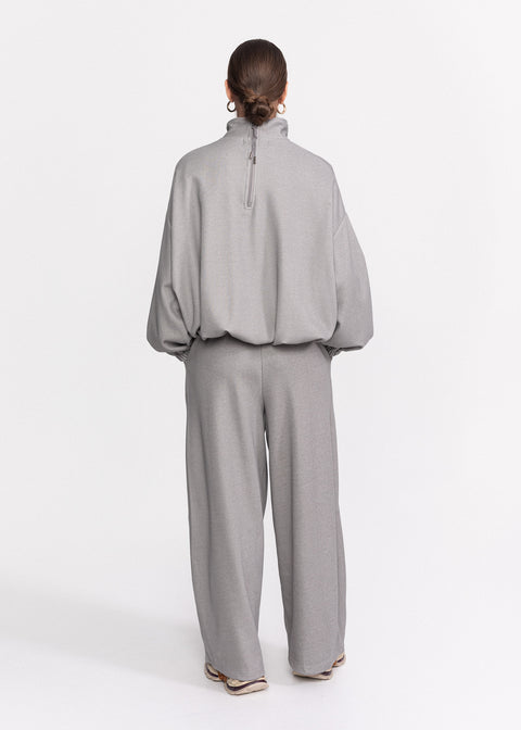 Bluza casual din bumbac cu gluga si fermoar frontal