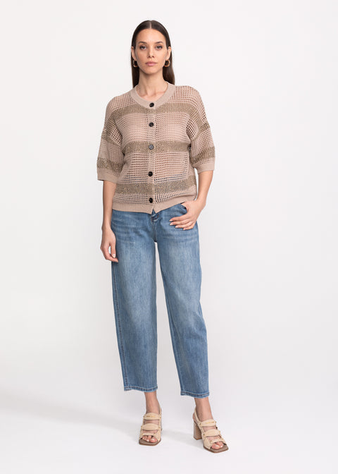Knitted Top with Decorative Buttons