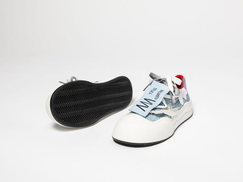Denim Sneakers with Decorative Stars