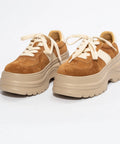 Adidași chunky din piele întoarsă și material textil – Platformă înaltă, stil îndrăzneț