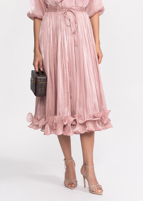 Rochie Midi din material vaporos cu croiala fluida