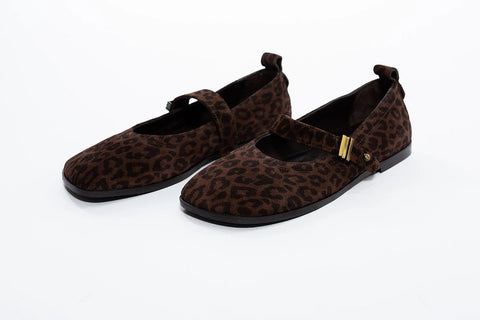 Balerini animal print cu bareta - Annalafaet